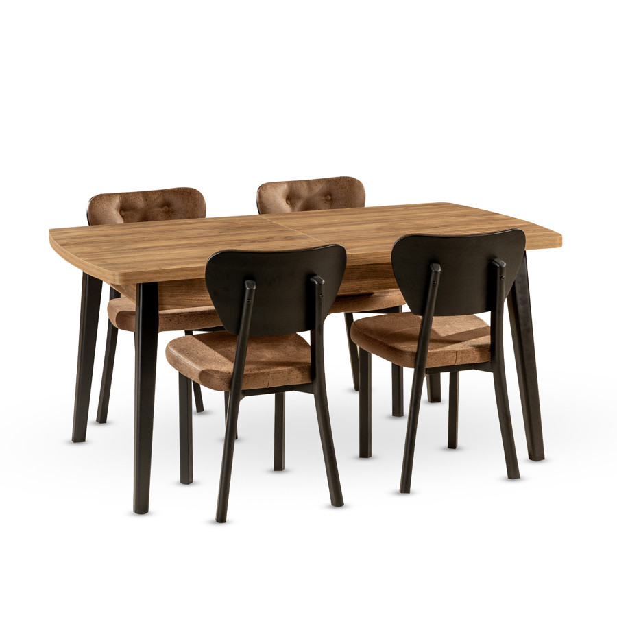 თურქული MDF-ის მაგიდა 140*80-ზე + 4 სკამი