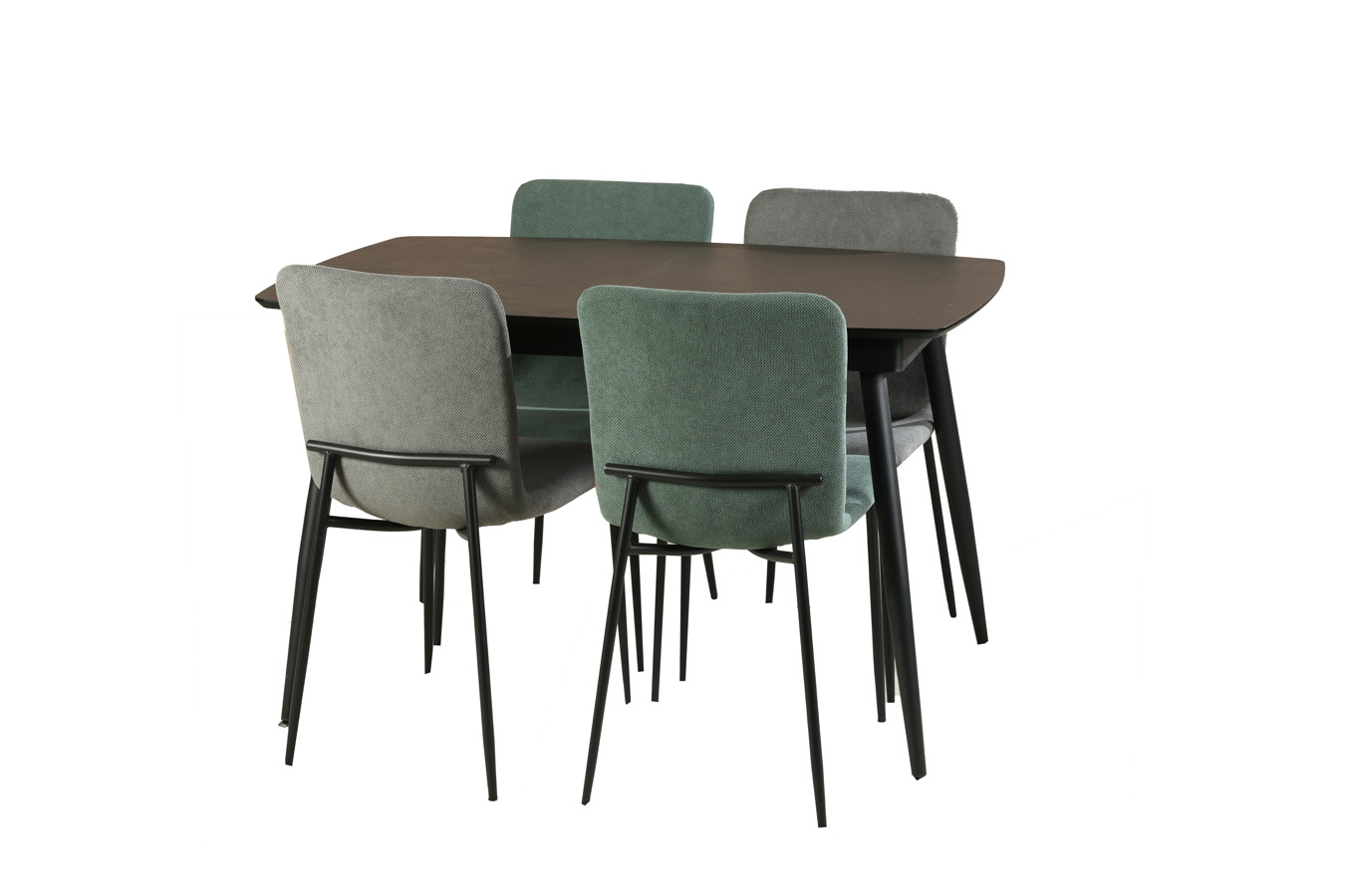 თურქული გასაშლელი მაგიდა 120*80-ზე შავი + 4 სკამი