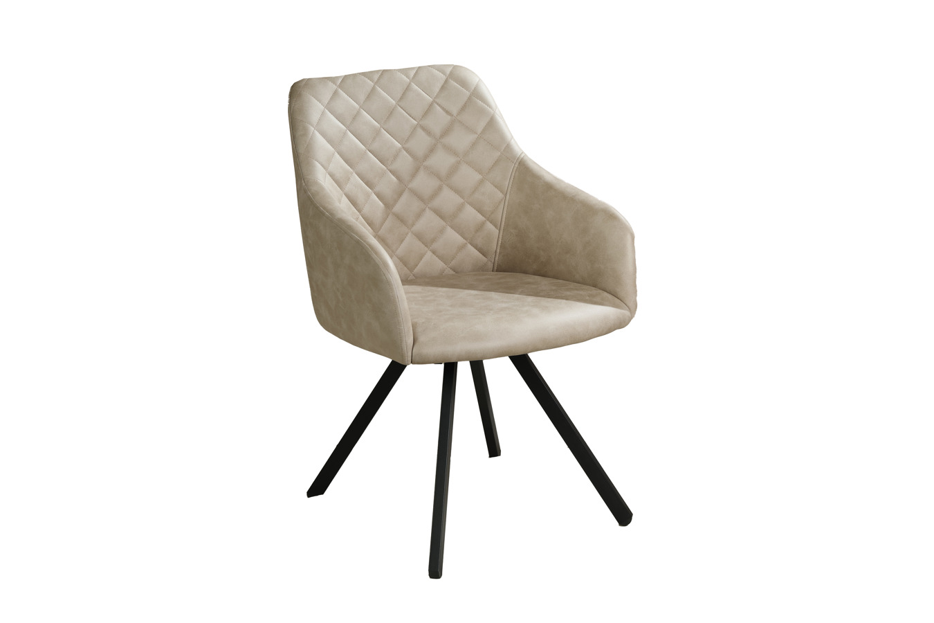 თურქული მისაღების სავარძელი ალკანტარას ნაჭერზე კრემისფერი