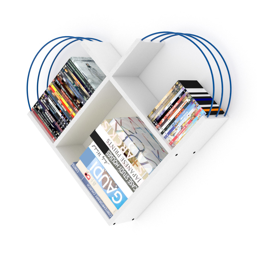 თარო მისაღები ოთახის  გული Case Shelf (White-Blue) RF170506 (89*18*74)
