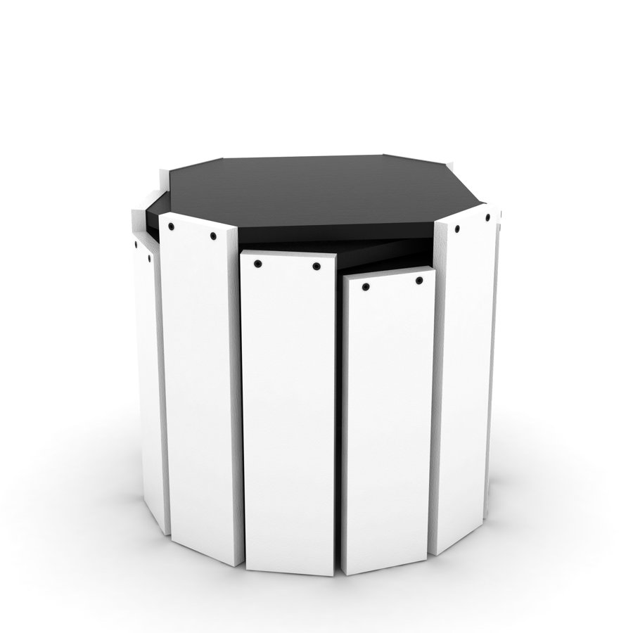 ყავის მაგიდის კომპლექტი Hansel Nesting Table (White-Black) RF150113 (41*45*45)