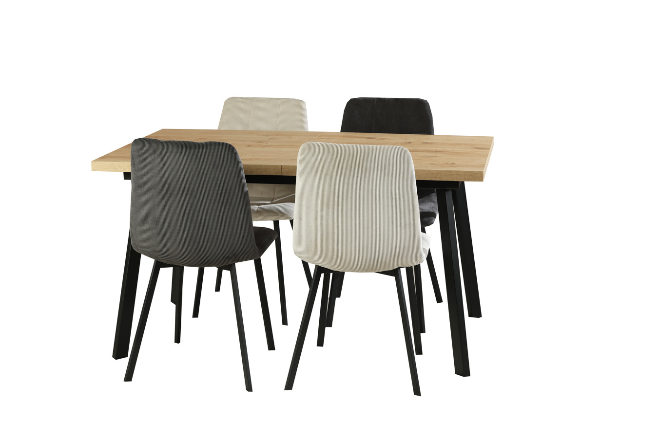 გასაშლელი მაგიდა 140*85-ზე კრემისფერი + 4 სკამი