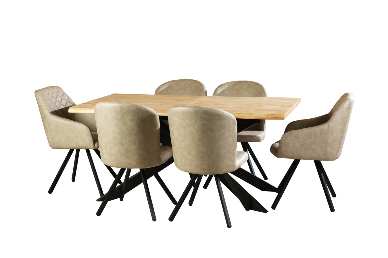 გასაშლელი ხის მაგიდა + 4 სკამი და 2 სავარძელი